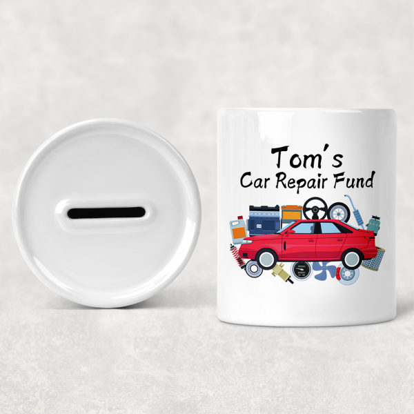 Personalised "Car Repair" Coin Bank/Money Box