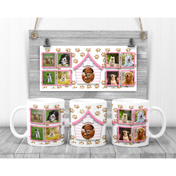 Personalised Dog Photo Mug - 9 Custom Photos for Dog Lovers