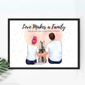 Custom Family Art Illustration - "Love Makes A Family"