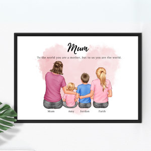 Custom Family Art Illustration - "Mum" Gift for Mother's Day