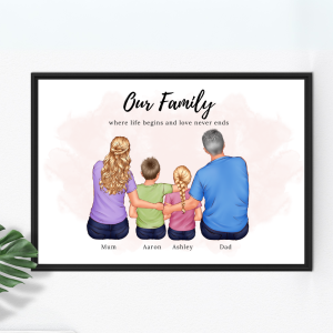 Custom Family Art Illustration - "Our Family"