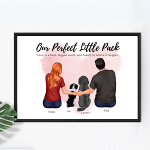 Custom Family Art Illustration - "Our Perfect Little Pack"