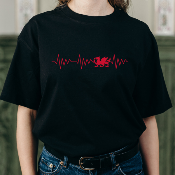Welsh Heartbeat T-Shirt – Unisex Fit | Red Dragon Design - Image 6