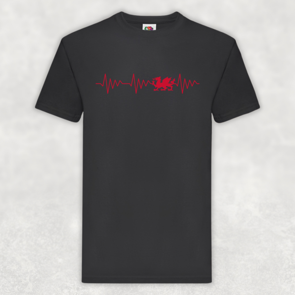 Welsh Heartbeat T-Shirt – Unisex Fit | Red Dragon Design - Image 2
