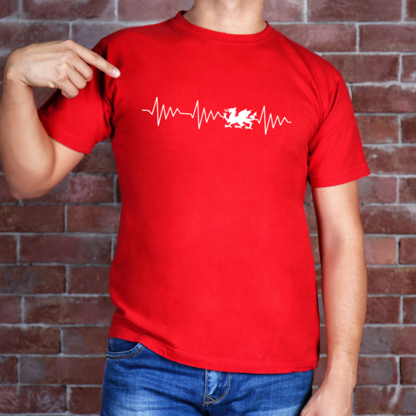Welsh Heartbeat T-Shirt – Unisex Fit | Red Dragon Design - Image 8