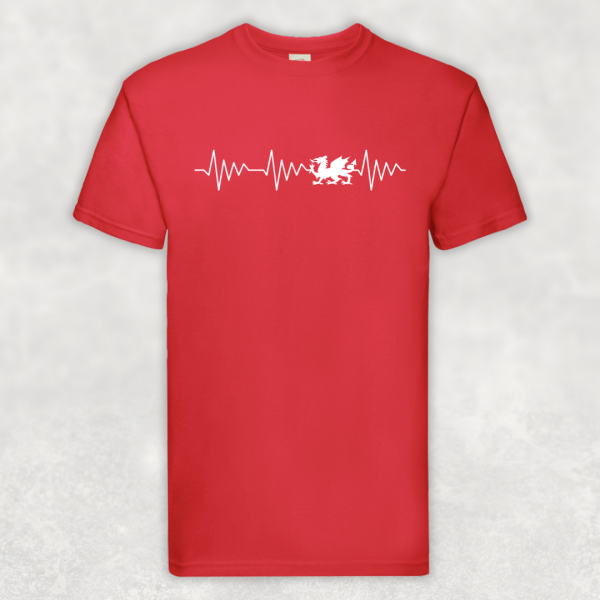 Welsh Heartbeat T-Shirt – Unisex Fit | Red Dragon Design - Image 4