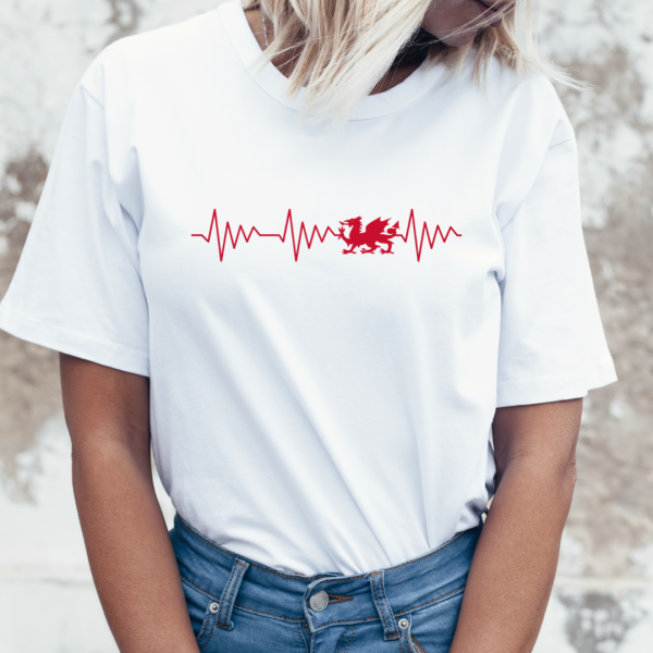 Welsh Heartbeat T-Shirt – Unisex Fit | Red Dragon Design - Image 9